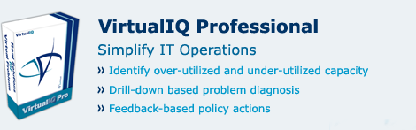 ToutVirtual VirtualIQ Pro web console provides virtualization system administrators with contextual drill-down to enable faster root cause analysis. On-demand reports provides just-in-time visibility into performance metrics and capacity bottlecks within the dynamic virtualization environments.