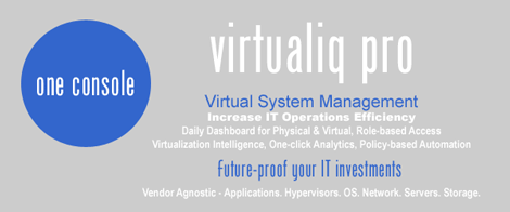 VirtualIQ Pro - Single Pane of Glass - Virtual System Management, Desktop / Server Consolidation, Business Continuity