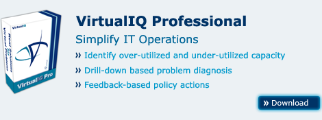 ToutVirtual VirtualIQ Pro web console provides virtualization system administrators with contextual drill-down to enable faster root cause analysis. On-demand reports provides just-in-time visibility into performance metrics and capacity bottlecks within the dynamic virtualization environments.